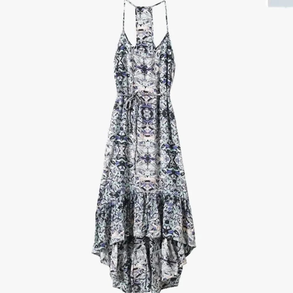 Brooke Reidt for Element Bali High  Low Boho Draped Flowy Breezy Ruffles Dress